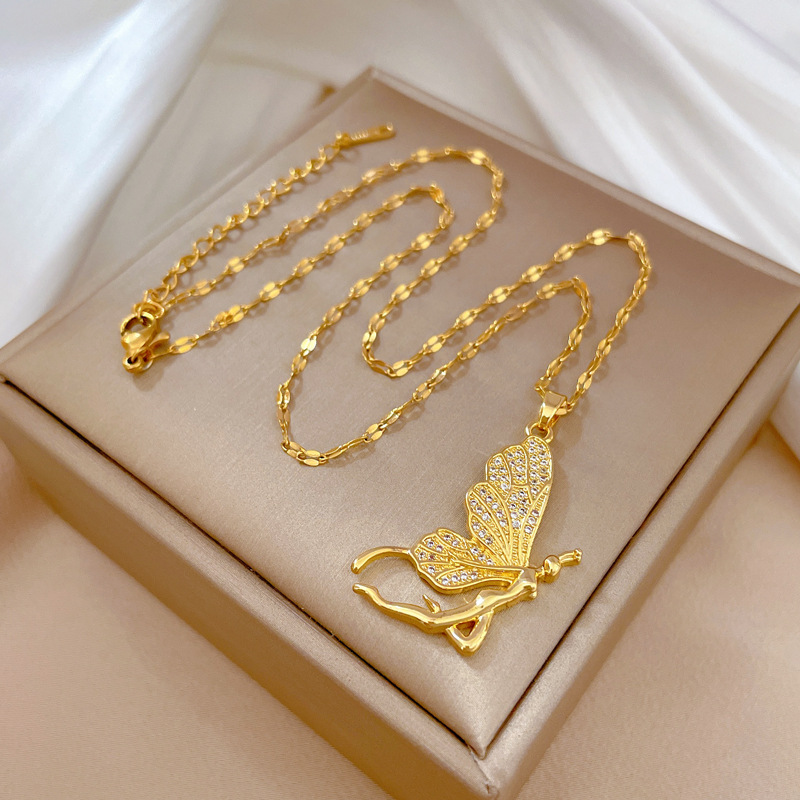 Butterfly Clasp Deployant - Şık Lüks Kelebek Kolye Kadın Aksesuarı