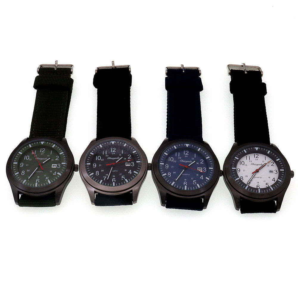 Canvas Strap Watch - Lüks Erkek Kuvars Saat Spor Günlük